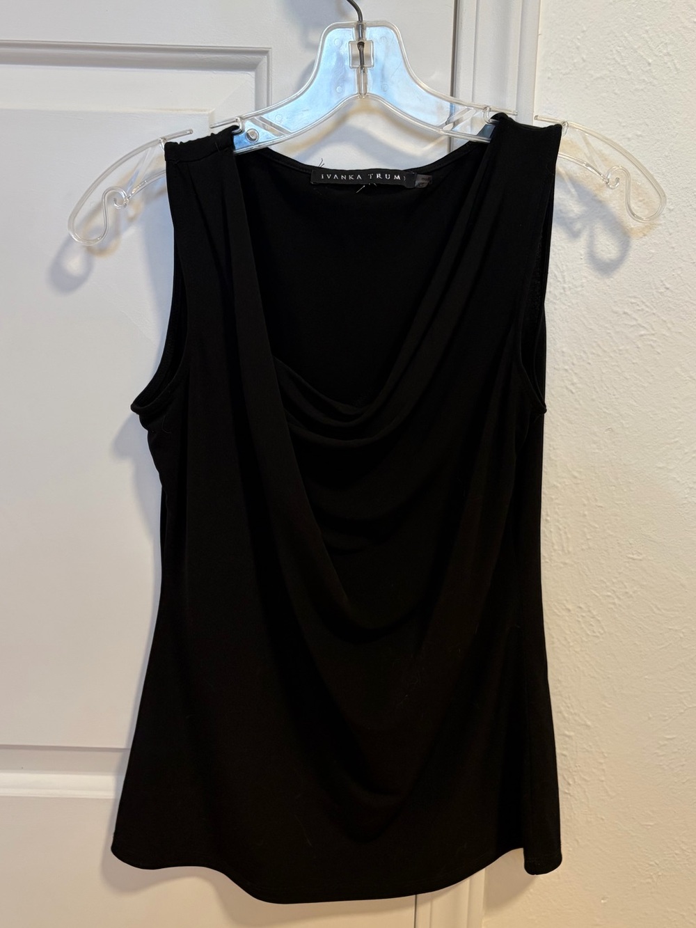 Ivanka Trump Black Cowl Neck Sleeveless Top